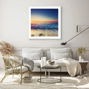 Poster in white frmae - What Is behind the Horizon? - 60x60 cm