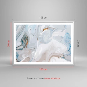 Poster in white frmae - White Fusion - 100x70 cm