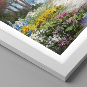 Poster in white frmae - Wood Garden, Flowery Forest - 100x70 cm