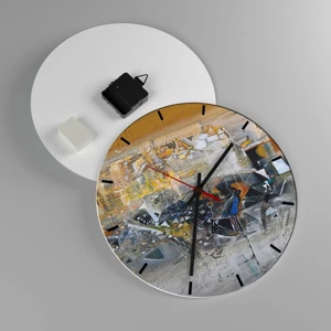 Wall clock - Clock on glass - All Will Work out - 30x30 cm