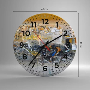 Wall clock - Clock on glass - All Will Work out - 40x40 cm