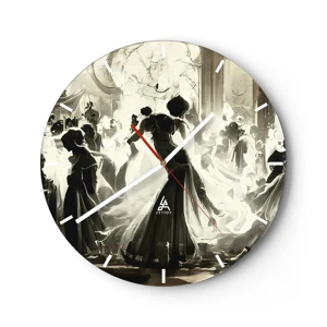 Wall clock - Clock on glass - Big Masquerade - 30x30 cm