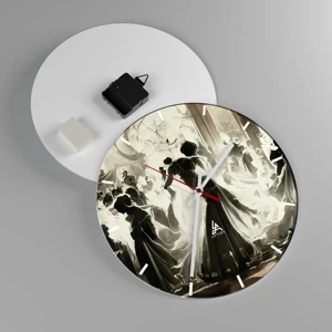 Wall clock - Clock on glass - Big Masquerade - 30x30 cm