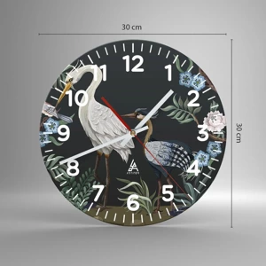 Wall clock - Clock on glass - Bird Truth - 30x30 cm