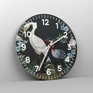 Wall clock - Clock on glass - Bird Truth - 30x30 cm