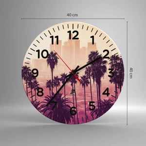 Wall clock - Clock on glass - Californian Landscape - 40x40 cm