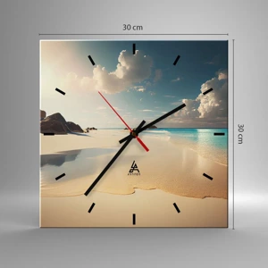 Wall clock - Clock on glass - Dream Day - 30x30 cm