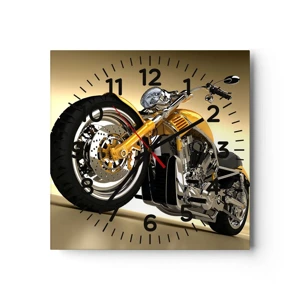 Wall clock - Clock on glass - Dreams of Strength and Speed - 30x30 cm