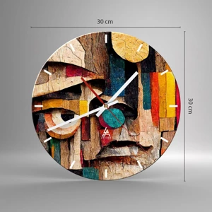 Wall clock - Clock on glass - I Can See You - 30x30 cm