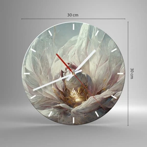 Wall clock - Clock on glass - It Blooms Once Every Hunderd Years - 30x30 cm