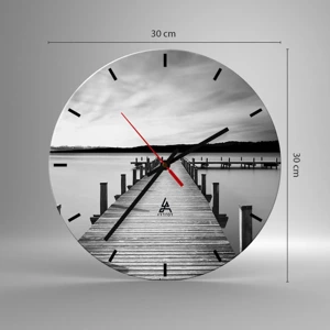 Wall clock - Clock on glass - Lake of Peace - 30x30 cm