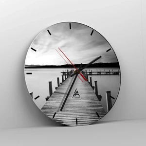 Wall clock - Clock on glass - Lake of Peace - 30x30 cm