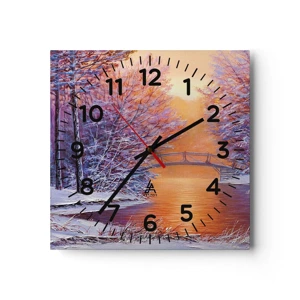 Wall clock - Clock on glass - Let's Meet Here - 30x30 cm