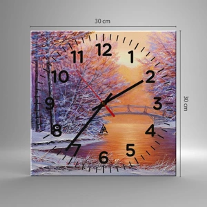 Wall clock - Clock on glass - Let's Meet Here - 30x30 cm