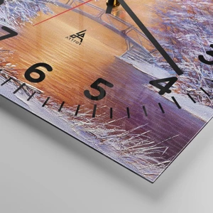 Wall clock - Clock on glass - Let's Meet Here - 30x30 cm