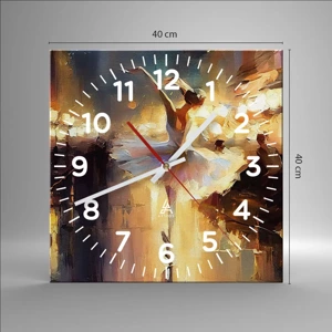 Wall clock - Clock on glass - Miracle on the Street - 40x40 cm