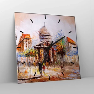 Wall clock - Clock on glass - Parisian Walk - 30x30 cm