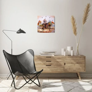 Wall clock - Clock on glass - Parisian Walk - 30x30 cm