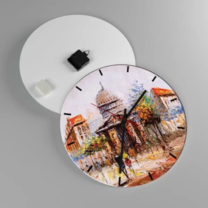 Wall clock - Clock on glass - Parisian Walk - 40x40 cm