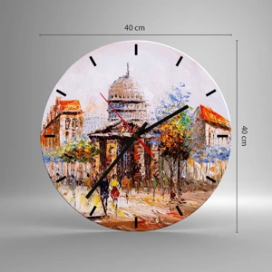 Wall clock - Clock on glass - Parisian Walk - 40x40 cm