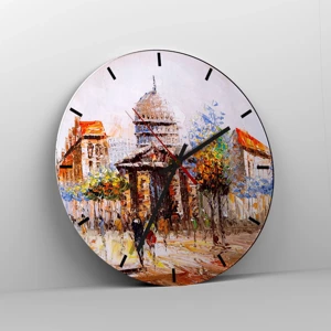 Wall clock - Clock on glass - Parisian Walk - 40x40 cm