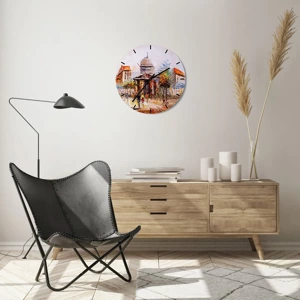 Wall clock - Clock on glass - Parisian Walk - 40x40 cm