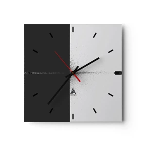 Wall clock - Clock on glass - Straight to the Point - 30x30 cm