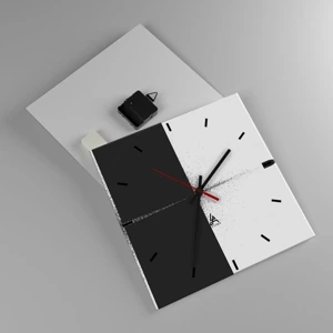 Wall clock - Clock on glass - Straight to the Point - 30x30 cm