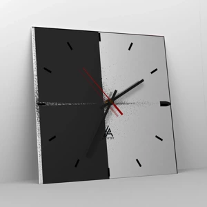 Wall clock - Clock on glass - Straight to the Point - 30x30 cm