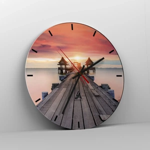 Wall clock - Clock on glass - Sunset on the East - 30x30 cm