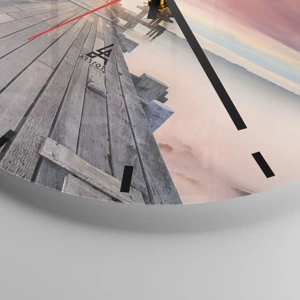 Wall clock - Clock on glass - Sunset on the East - 30x30 cm