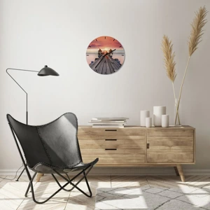 Wall clock - Clock on glass - Sunset on the East - 30x30 cm