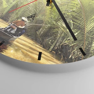 Wall clock - Clock on glass - Through a Palm Ravine - 30x30 cm