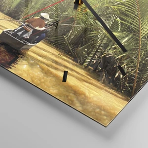 Wall clock - Clock on glass - Through a Palm Ravine - 40x40 cm