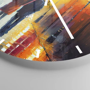 Wall clock - Clock on glass - Together - Colourful Night - 30x30 cm