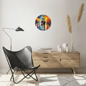 Wall clock - Clock on glass - Together - Colourful Night - 30x30 cm