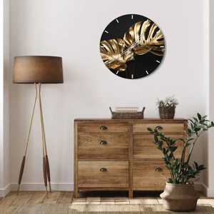 Wall clock - Clock on glass - Tresaures of Nature - 30x30 cm