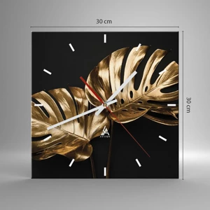 Wall clock - Clock on glass - Tresaures of Nature - 30x30 cm