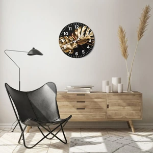 Wall clock - Clock on glass - Tresaures of Nature - 40x40 cm