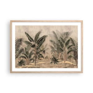 Poster in light oak frame - Engraving in Colonial Style - 70x50 cm