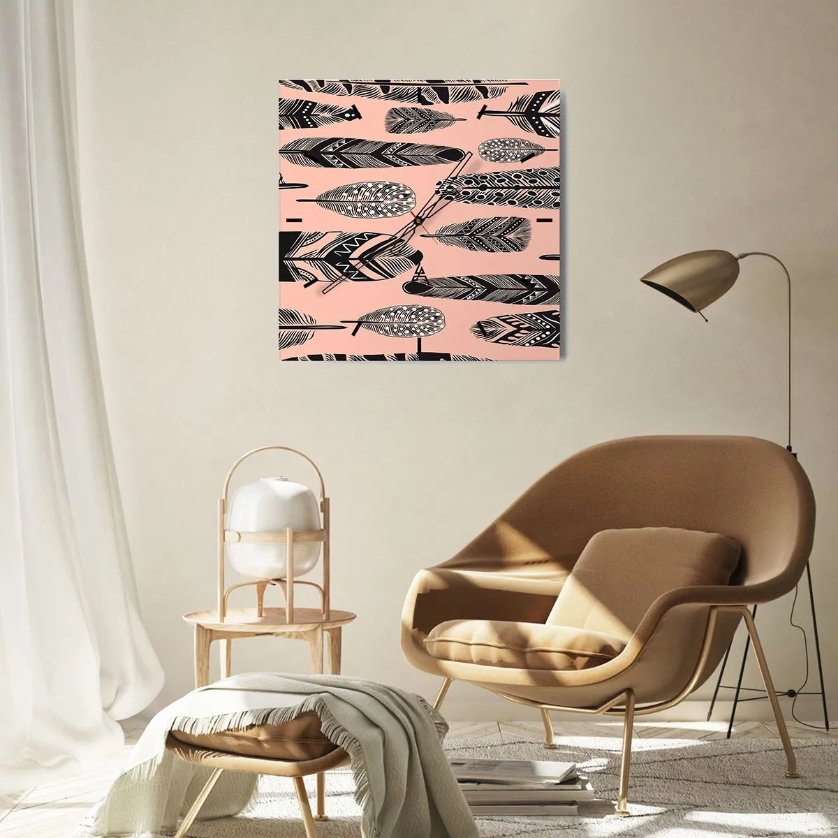 Wall clock - Clock on glass - Indian Collection - 40x40 cm