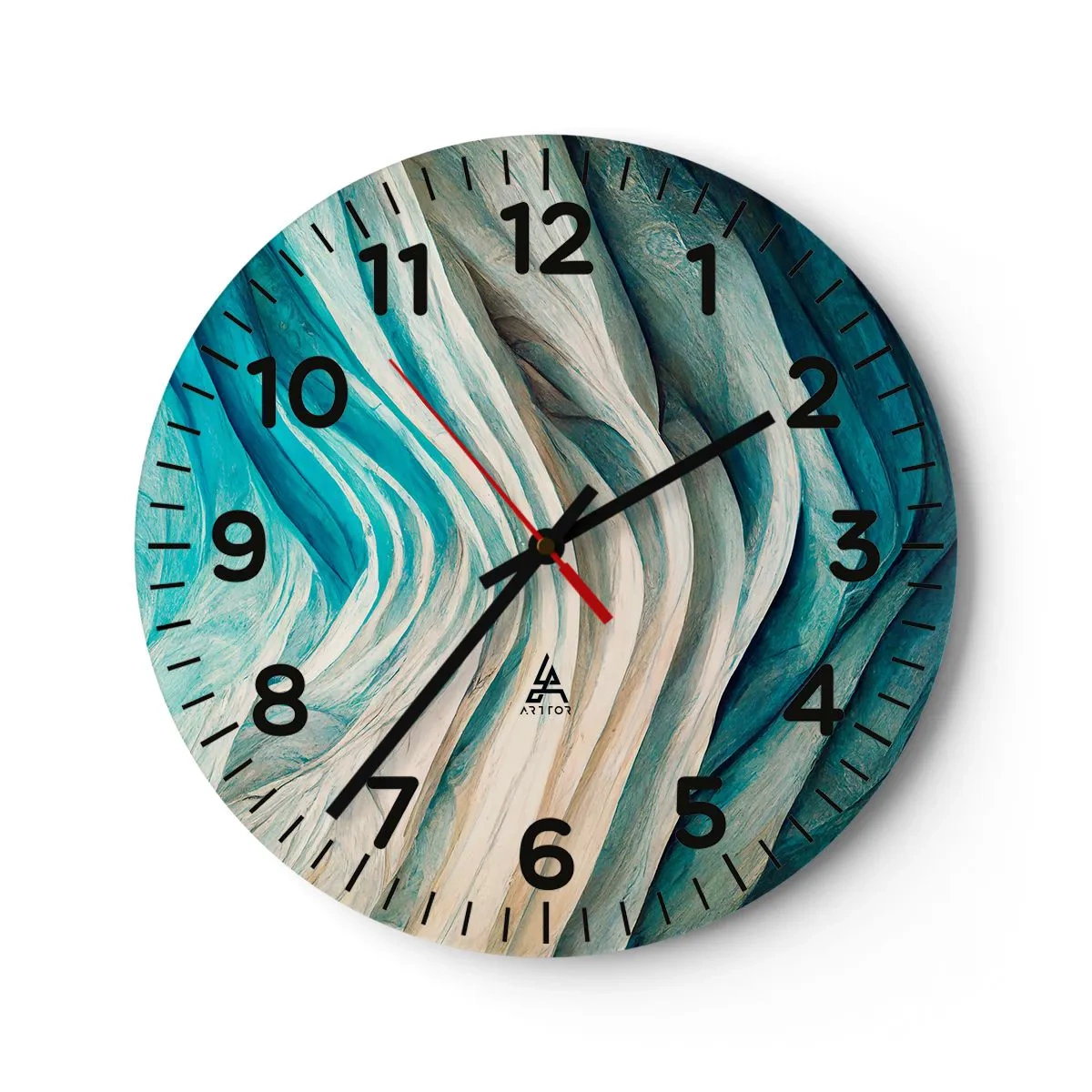 Wall clock - Clock on glass - Blue Insatiability - 30x30 cm