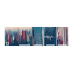 Photo Wallpaper Sample Standard Eco - Vertical Composition In Blue And Red - Piece, Abstraction, Paint - 100x30 cm