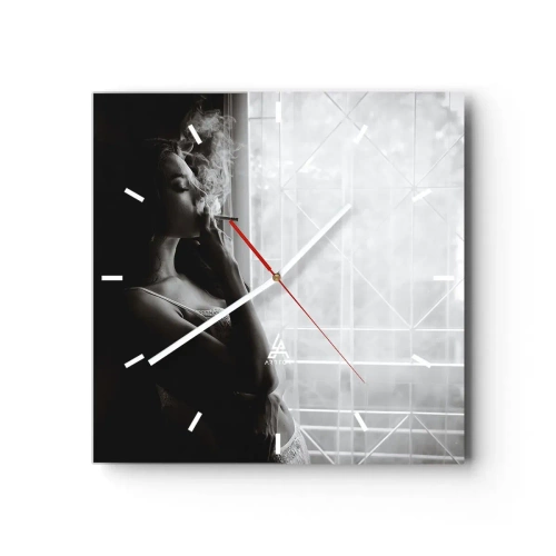 Wall clock - Clock on glass - Sensual Moment - 30x30 cm