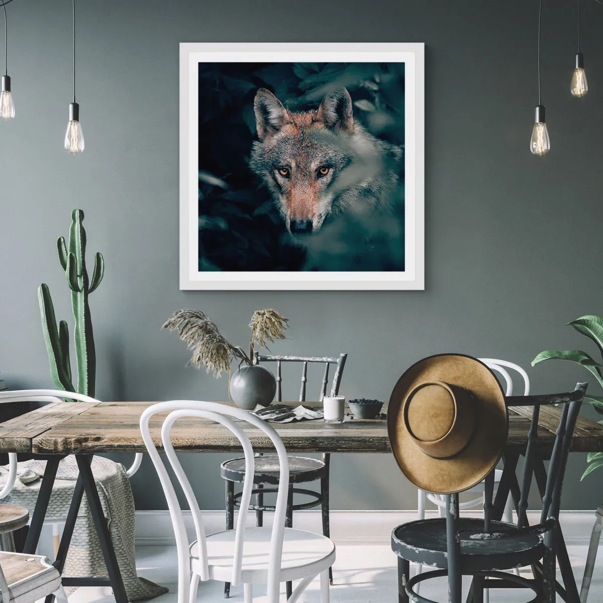 Poster in white frmae - Hunter - 50x50 cm