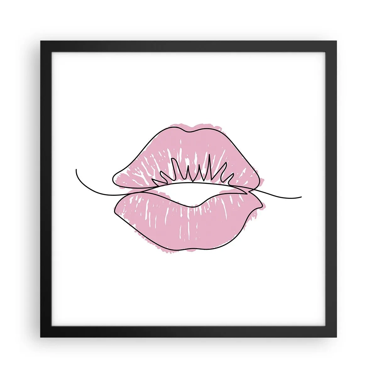 Poster in black frame - Ready for a Kiss? - 40x40 cm