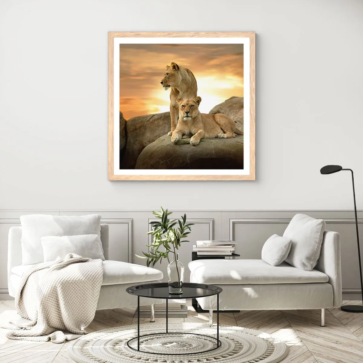 Poster in light oak frame - Royal Majesty - 40x40 cm