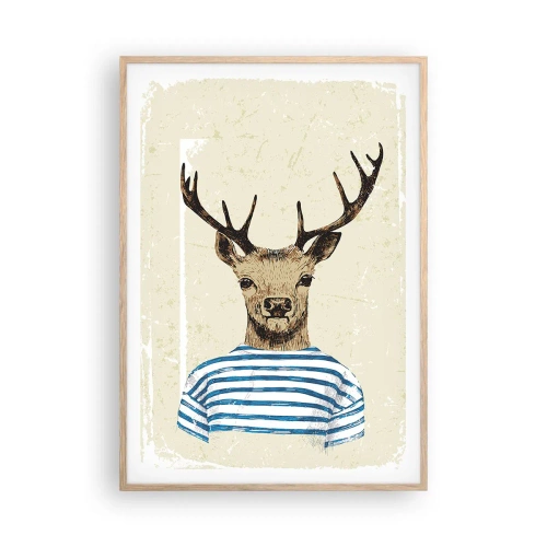Poster in light oak frame - Becaue I Like Striped T-Shirts - 70x100 cm