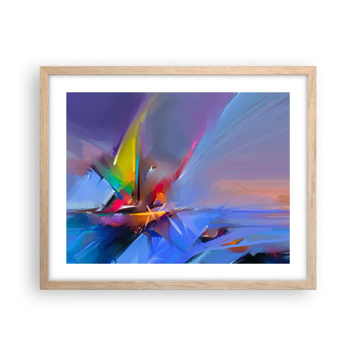 Poster in light oak frame - Flew like s Bird - 50x40 cm