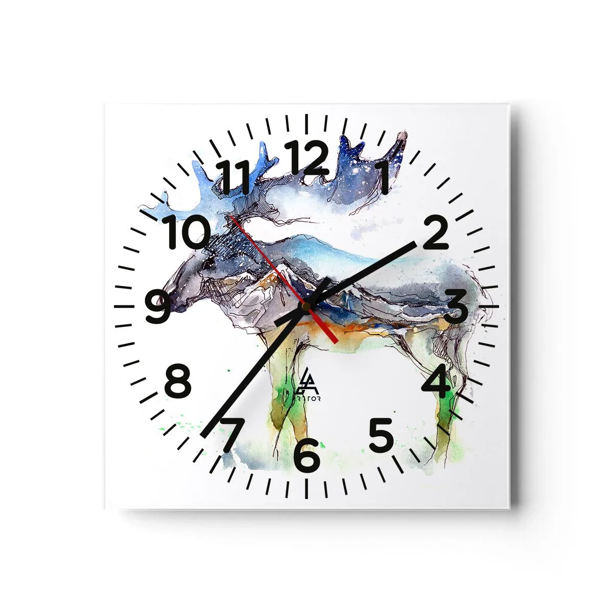 Wall clock - Clock on glass - Hero of a Winter's Tale - 30x30 cm